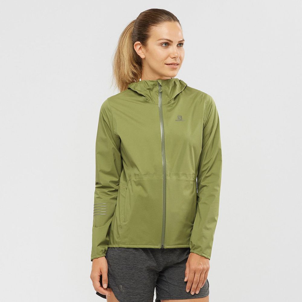 Salomon LIGHTNING WATERPROOF Chaquetas Mujer - Verde Oliva - Colombia (61294-DZPY)